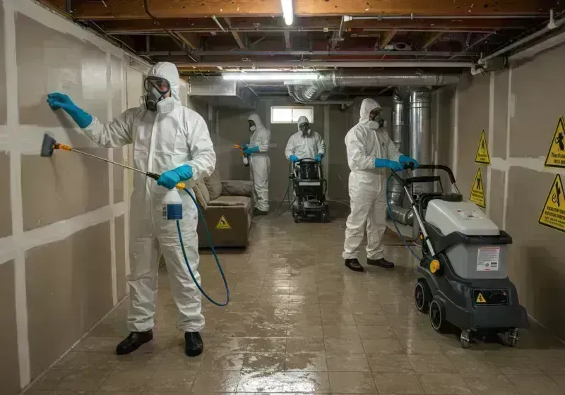 Basement Moisture Removal and Structural Drying process in Henderson County, KY